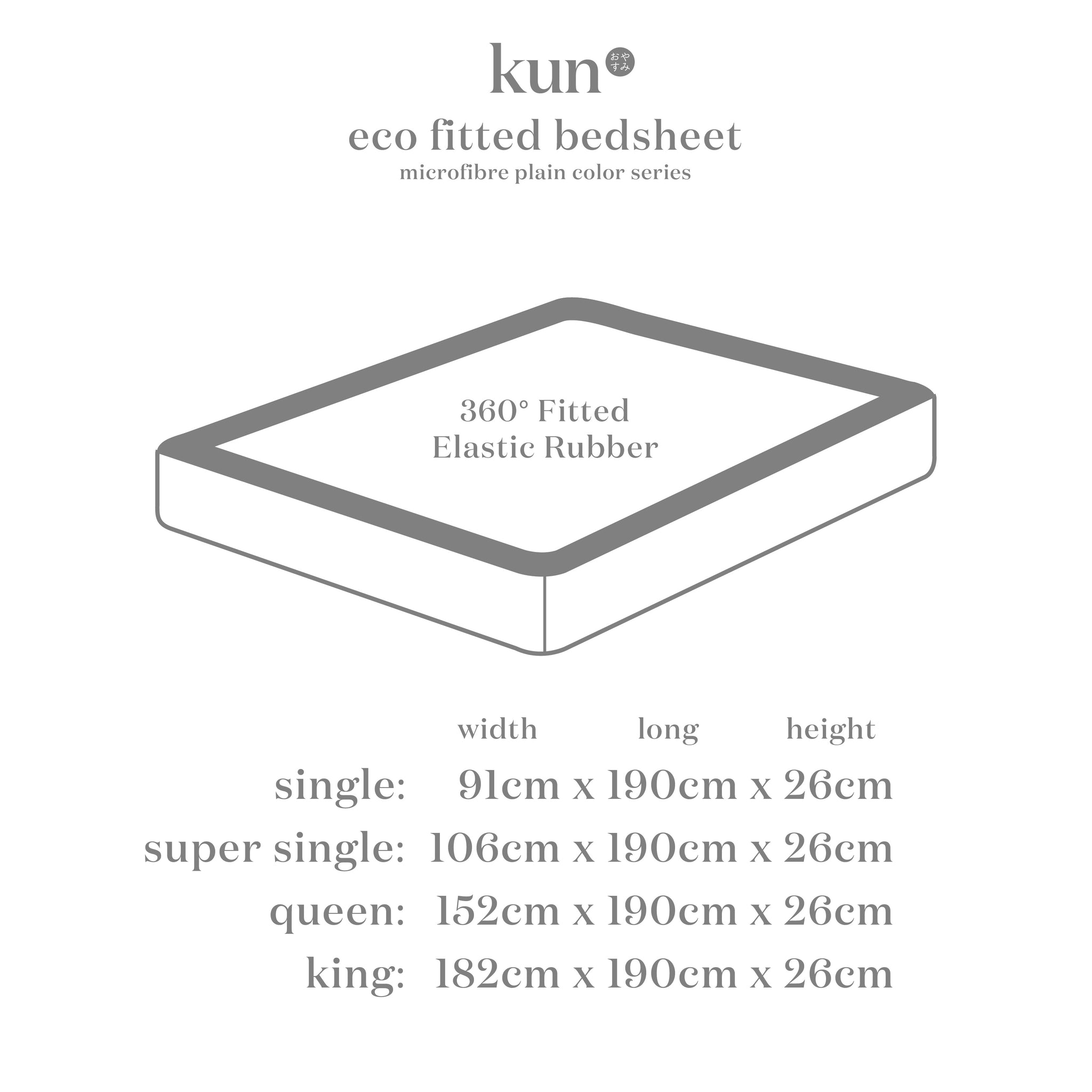 [Kun Official] Ashe Hazy Color Series Fitted Bed Sheet