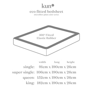 [Kun Official] Ashe Hazy Color Series Fitted Bed Sheet