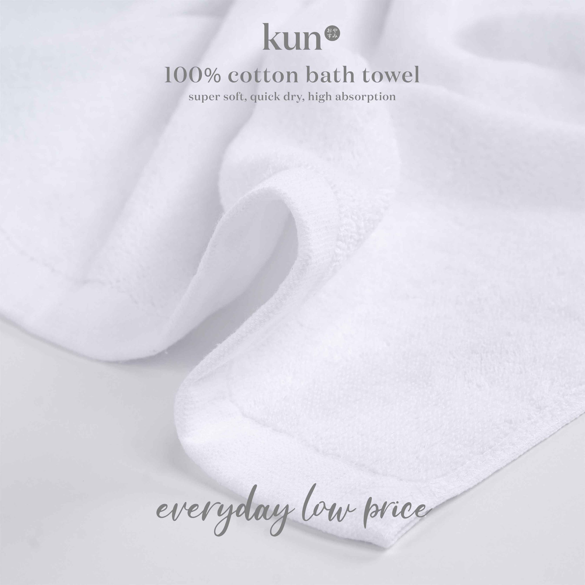 [Kun Official] Hotel Series Natural Cotton Bath Towel