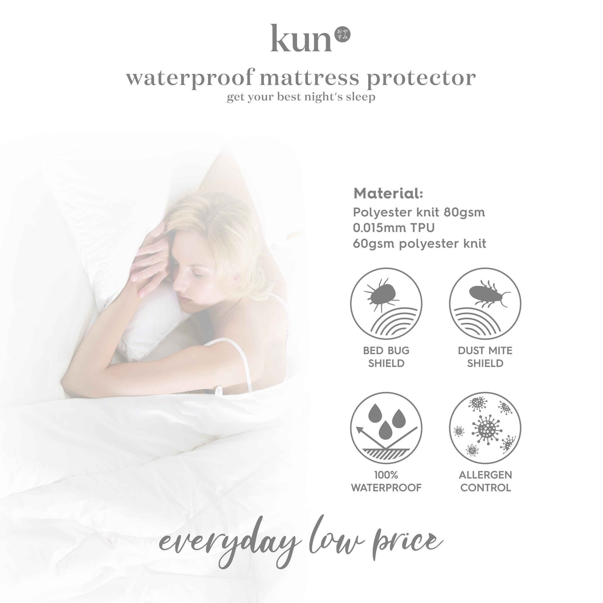 [Kun Official] Waterproof Mattress Protector