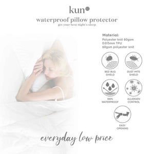 [Kun Official] Zipped Waterproof Pillow Protector