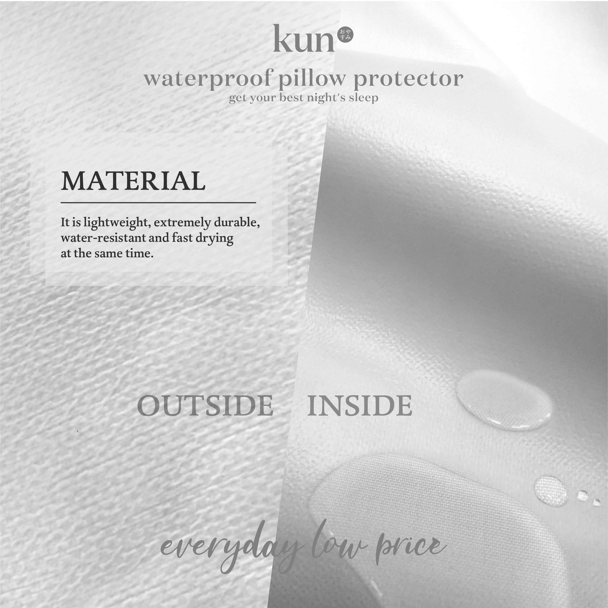 [Kun Official] Zipped Waterproof Pillow Protector