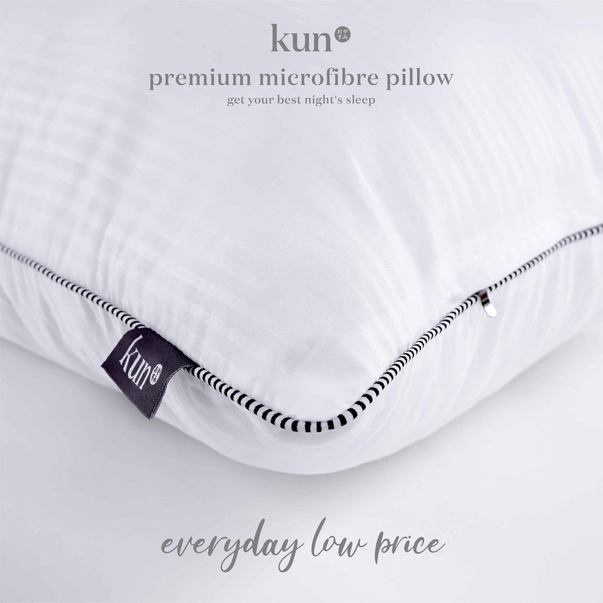 [Kun Official] Black Piping Hotel Pillow